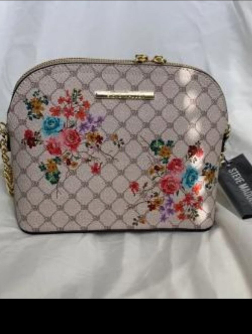 Steve Madden Pink Floral Dome Crossbody Bag